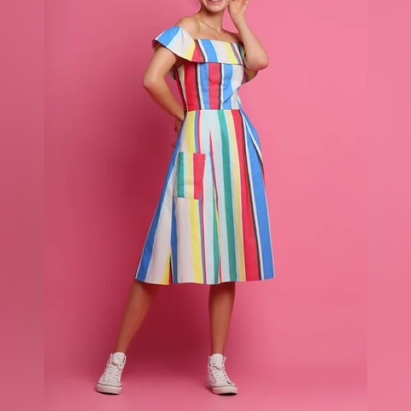 ASOS Dresses & Skirts - ASOS Off Shoulder Midi Sundress In Natural Fiber